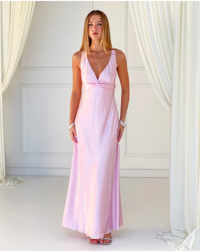 Beginning Boutique - Oden Light Pink Formal Maxi Dress