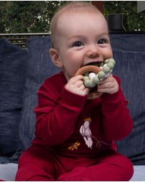 B Free Intimate Apparel - Baby Snap Button Sleepsuit with Booties - 100% Organic Cotton - Red Cockatoo