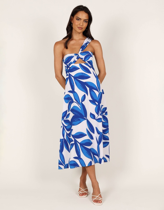 Petal & Pup - Freddie Midi Dress - White/Blue