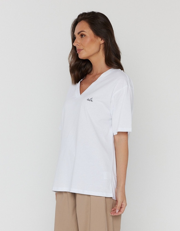 ALEXANDRA - Avara V-Neck T-Shirt White