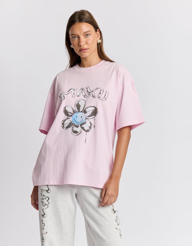 MAKU - Smiley Flower Oversized Tee