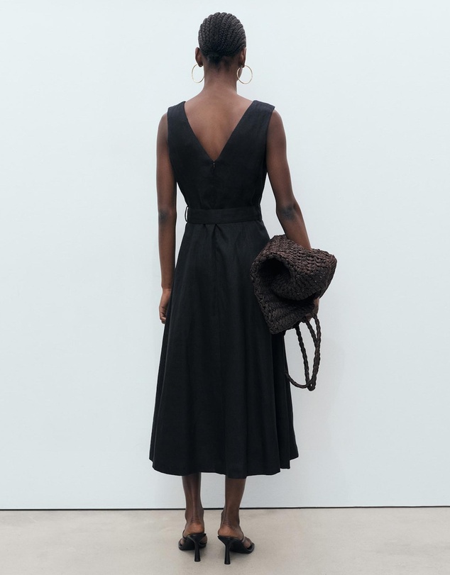 M.N.G - Laura Flared Linen Dress