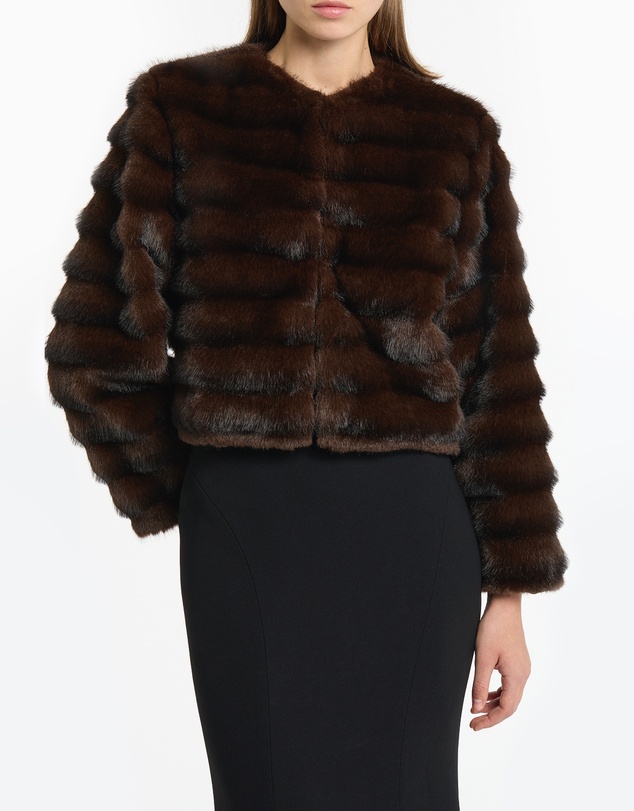 Carla Zampatti - Mocha Cropped Fur Jacket