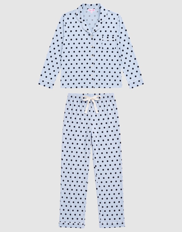 Sant And Abel - Women's Spotty Blue Bamboo Long PJ Set