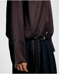 Lover - Sienna Satin Funnel Neck Bomber Jacket