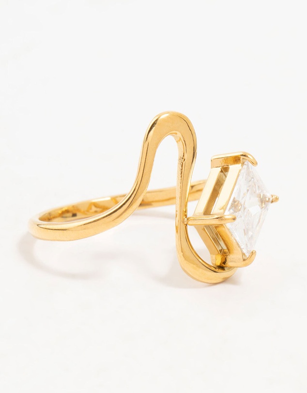 Lovisa - Waterproof Gold Plated Stainless Steel Wavy Statement Ring