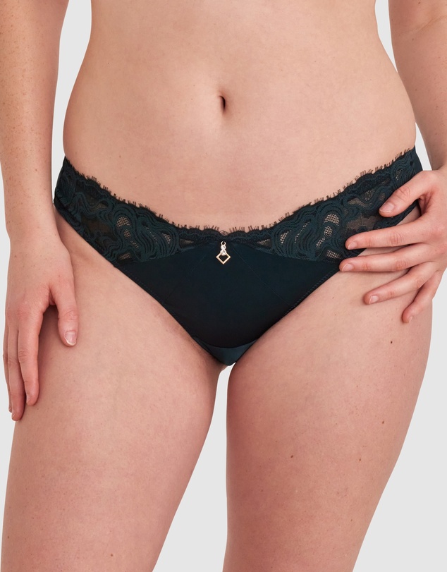 Bras N Things - Rosaria Brazilian Knicker-Dark Green