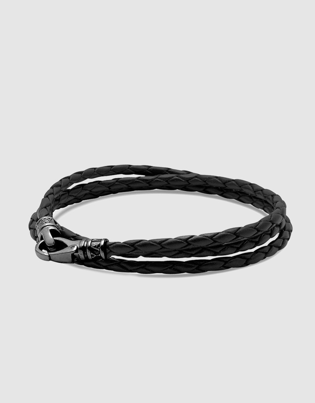 Nialaya Jewellery - Men's Wrap-Around Leather Bracelet