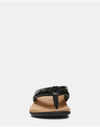 Vionic - Layne Toe Post Sandal - Black Woven