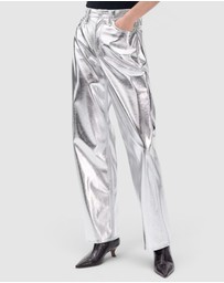 rag & bone - Logan Faux Leather Wide Leg Pants