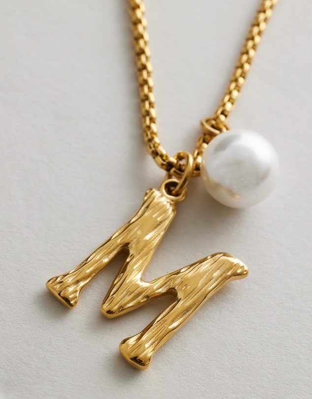 Zahar - Pearl Letter M Necklace