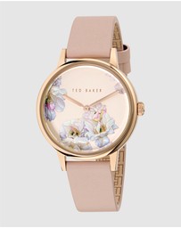 Ted Baker - Phylipa Rose Gold-Tone Printed Pink Leather Watch