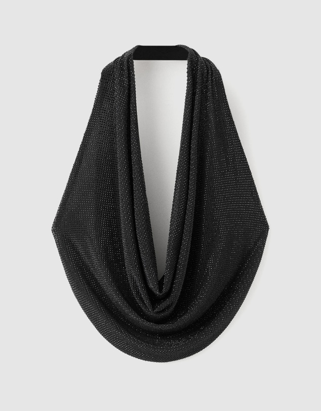 M.N.G - Top With Draped Neckline And Crystals