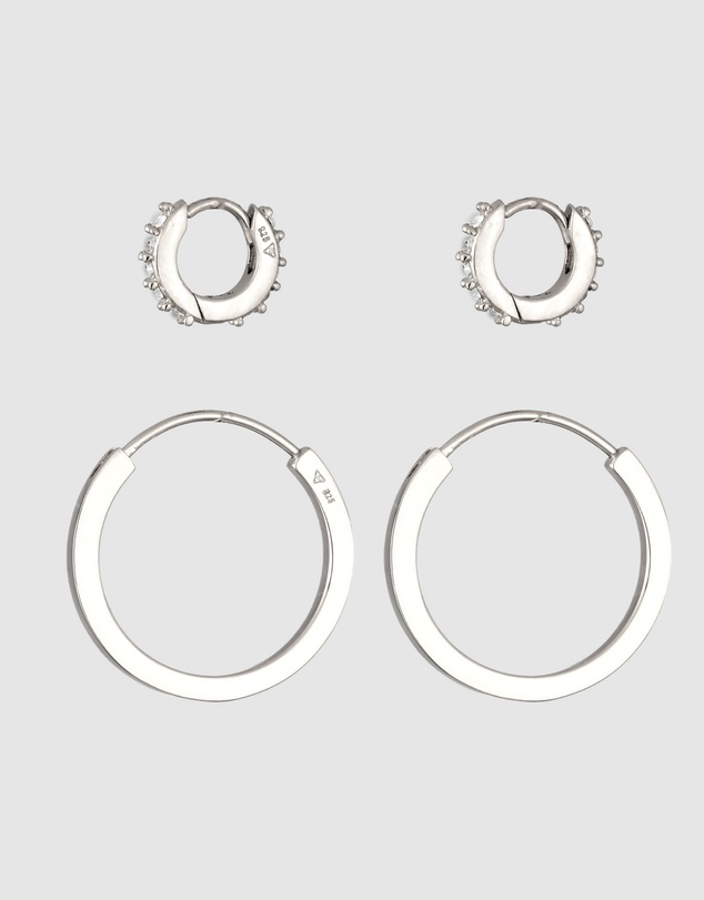 Elli Jewelry - Earrings Set Crystal 925 Sterling Silver