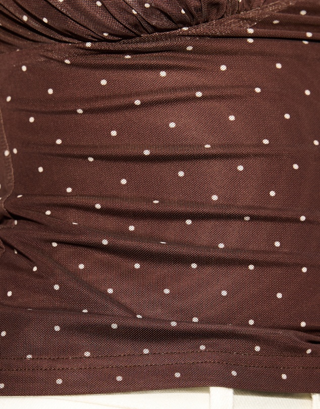 Dazie - Into You Polka Dot Off Shoulder Top