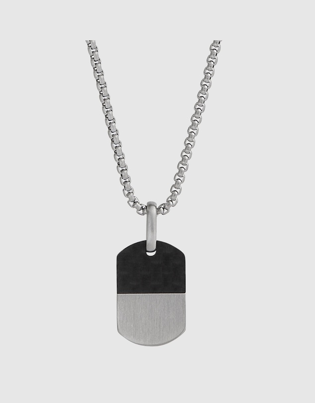 Najo - Aviator Men's Carbon Fibre & Steel Necklace