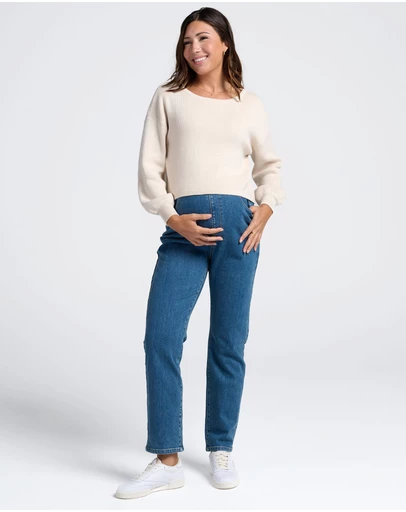 Angel Maternity - Over the Bump Relaxed Maternity Denim Jeans