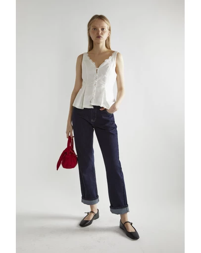 Glamorous - Button through tie back top
