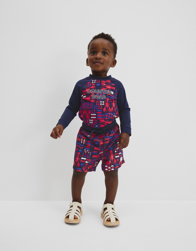 Country Road - Lobster Geometric Board Short