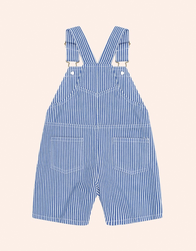 Huxbaby - Cobalt Stripe Carpenter Shortall - Babies-Kids