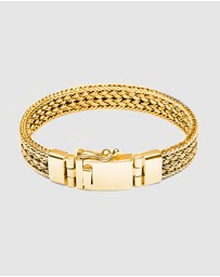 Nialaya Jewellery - Men's Gold Braided Chain Bracelet