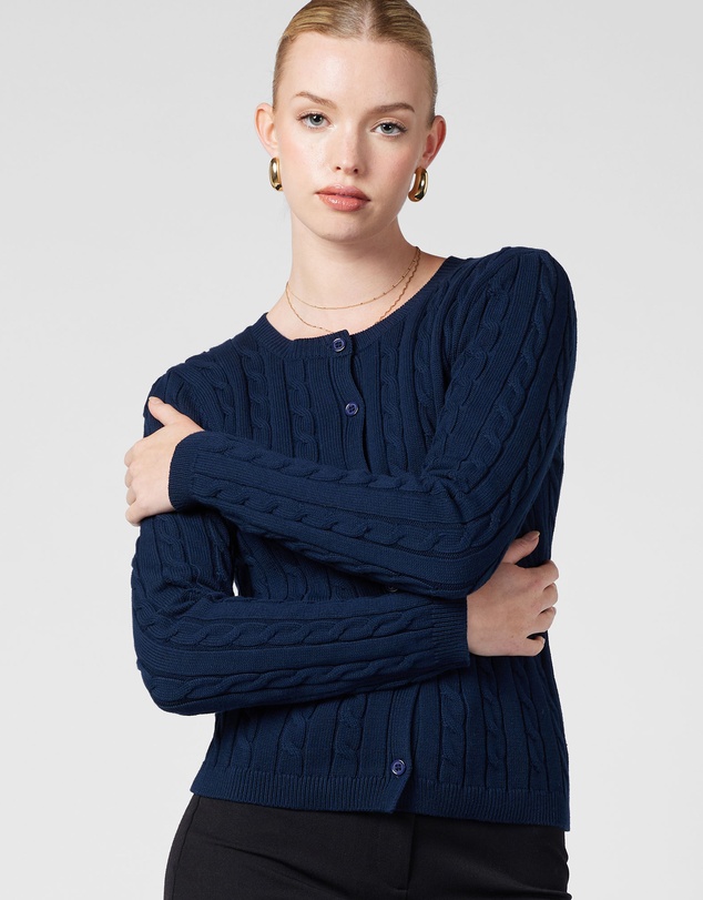 MVN - Cable Crew Neck Cardigan
