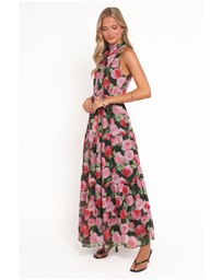 Petal & Pup - Caroline Maxi Halter Dress - Black Floral