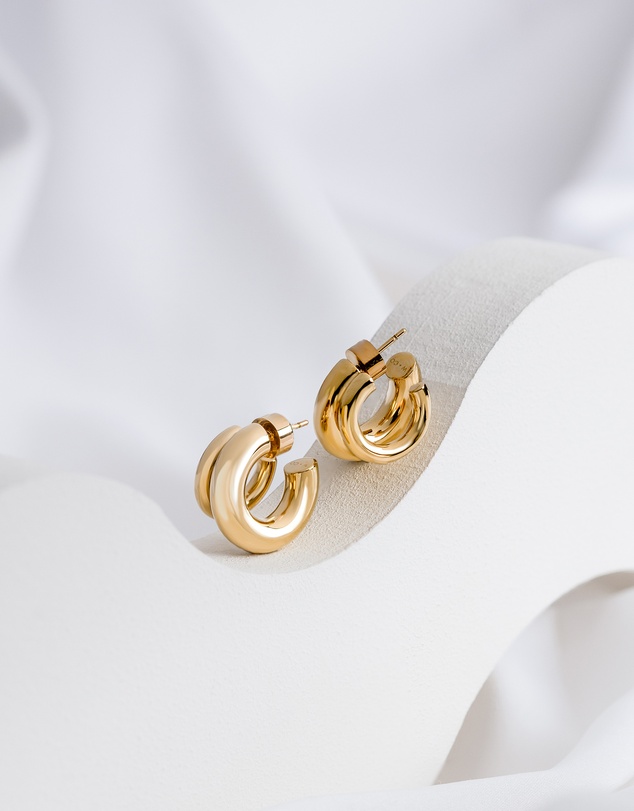 Wanderlust + Co - Hailey Double Nano Hoop 9mm Earrings