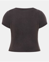 City Chic - Micro Red Print Wash Tee
