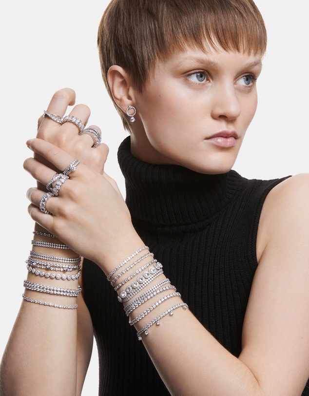 Swarovski - Matrix bracelet, Round cut, White