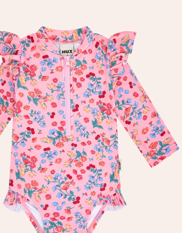 Huxbaby - Fruity Floral Frill Swimsuit - Babies-Teens