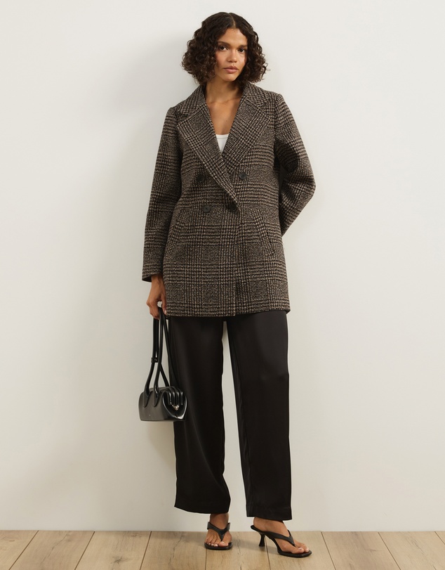 Atmos&Here - Laura Check Wool Blend Coat