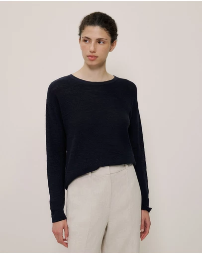 Trenery - Linen Cotton Pullover in Night Sky