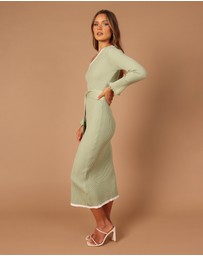 Petal & Pup - Milan Off Shoulder Midi Dress - Sage