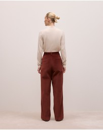 Trenery - Italian Cord Trouser in Red Mahogany