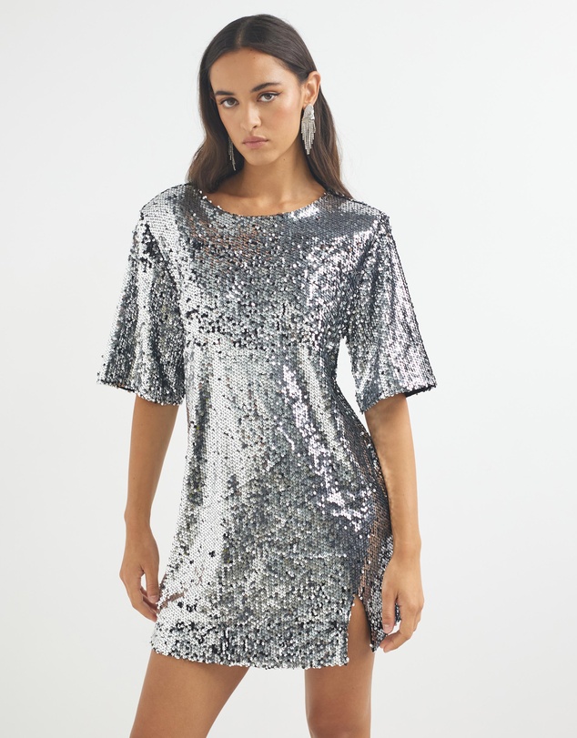 Dazie - Taylor Sequin Shirt Dress