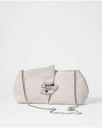 & Other Stories - Leaf-Brooch Canvas Clutch
