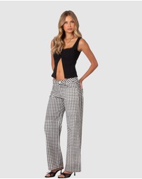 EDIKTED - Gingham Printed Low Rise Jeans