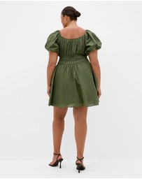 City Chic - Plus Size Lilli Mini Dress - olive
