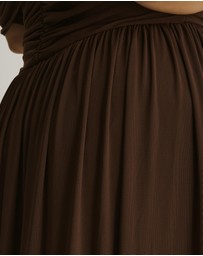 Atmos&Here Curvy - Winnie Off Shoulder Mesh Maxi Dress