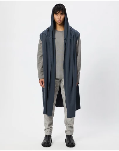Surrounded By Ghosts - The Natrolite Hooded Rib Knit Sleeveless Cardigan