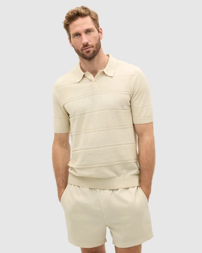 Seed Heritage - Self Stripe Knit Polo