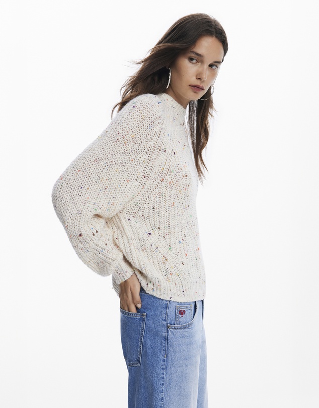 Desigual - Derby Crudo Relaxed Long Sleeve Knit Sweater
