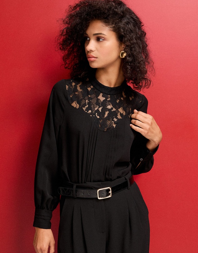 Forcast - Fiora Lace Yoke Blouse