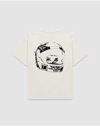 Duke + Dexter - DR Sketch Helmet Vintage White T-shirt