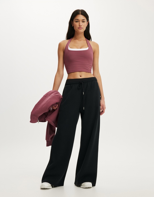 Cotton On Body Active - Plush Tie Waist Wide Leg Sweatpants