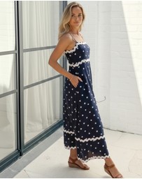 Esther & Co - Priah Dress - Navy Spot