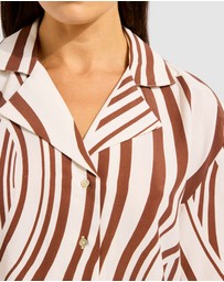 Seafolly - Coastline Stripe Oversized Crop Shirt