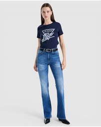 GUESS - Love Triangle Pearls Short Sleeve T-Shirt