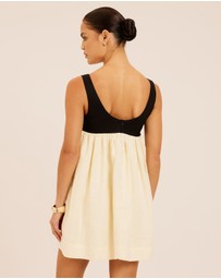AERE - Delilah Gathered Linen Mini Dress